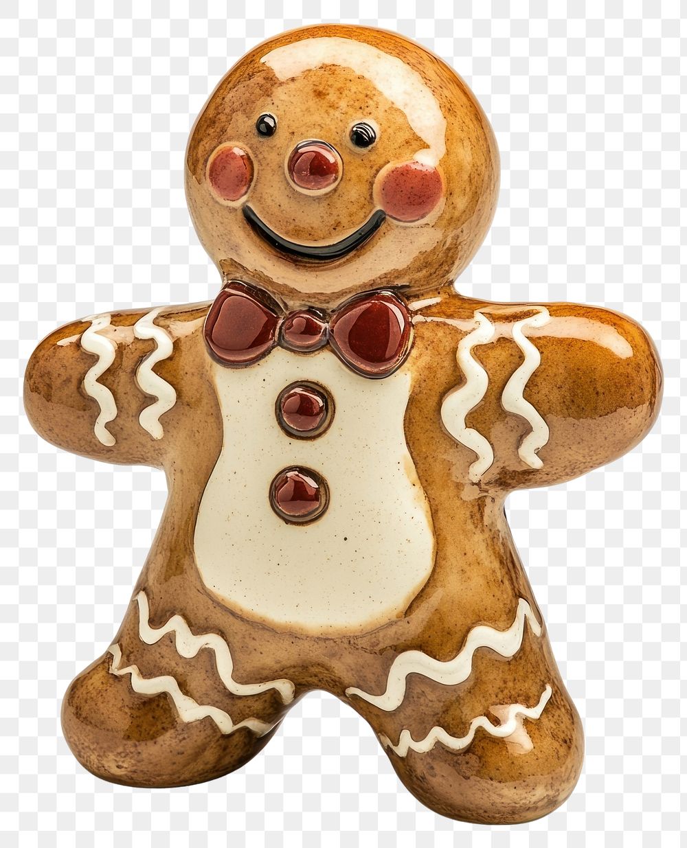 PNG Ceramic gingerbread man christmas cookie confectionery.