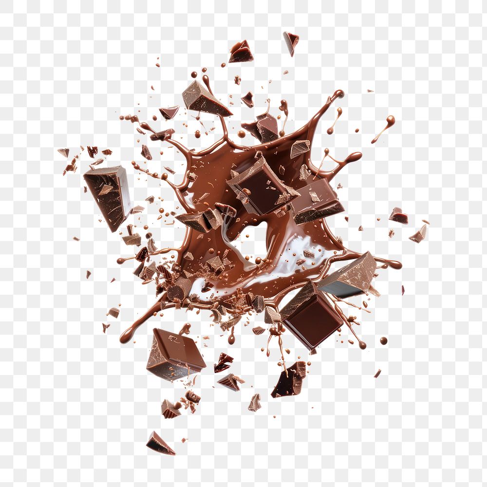 PNG Exploding chocolate food explosion confectionery.