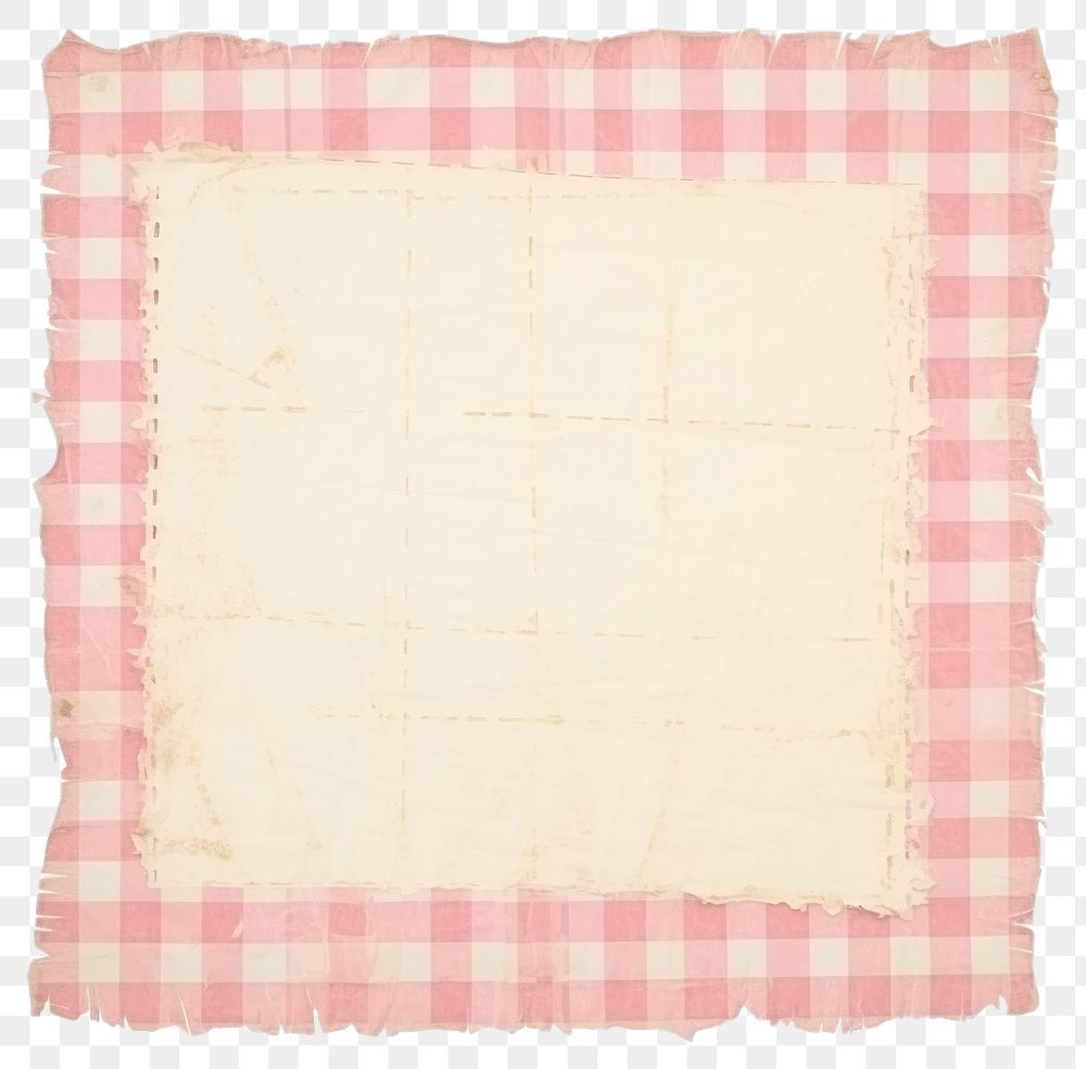 PNG Pink checkered ripped paper cushion linen home decor.