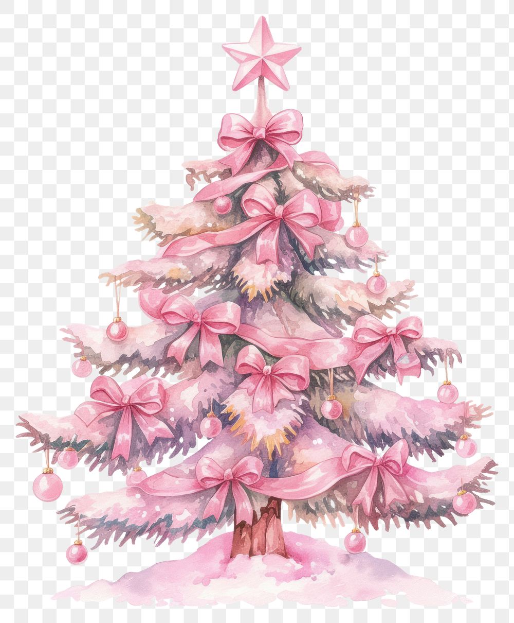 png-pink-christmas-tree-illustration-free-png-rawpixel
