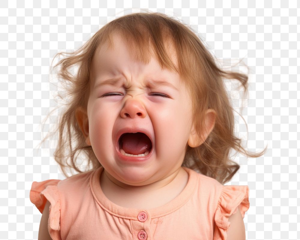 PNG Crying baby child cute. 