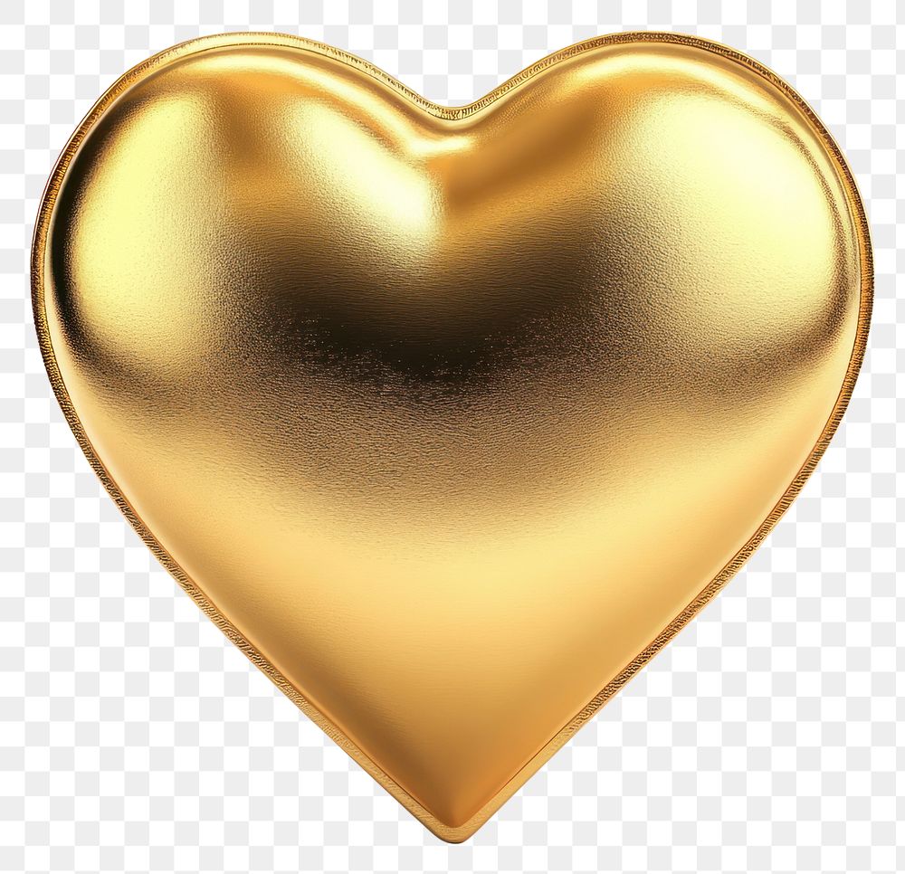 PNG Gold heart icon illustration 3d illustration accessories.