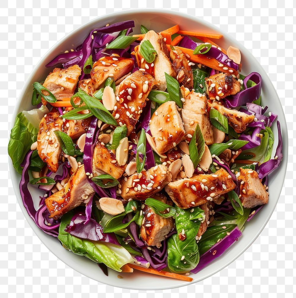 PNG Sesame Chicken Cabbage Crunch Salad sesame seasoning vegetable.