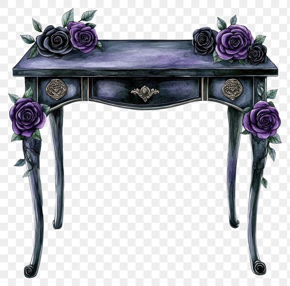 PNG Dressing table illustration furniture purple.