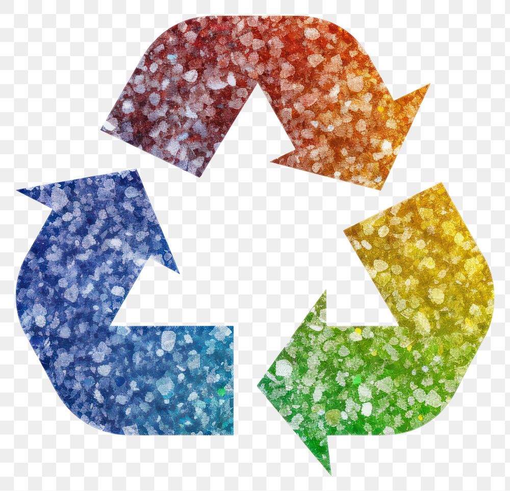 PNG Colorful recycle icon symbol shape white background.