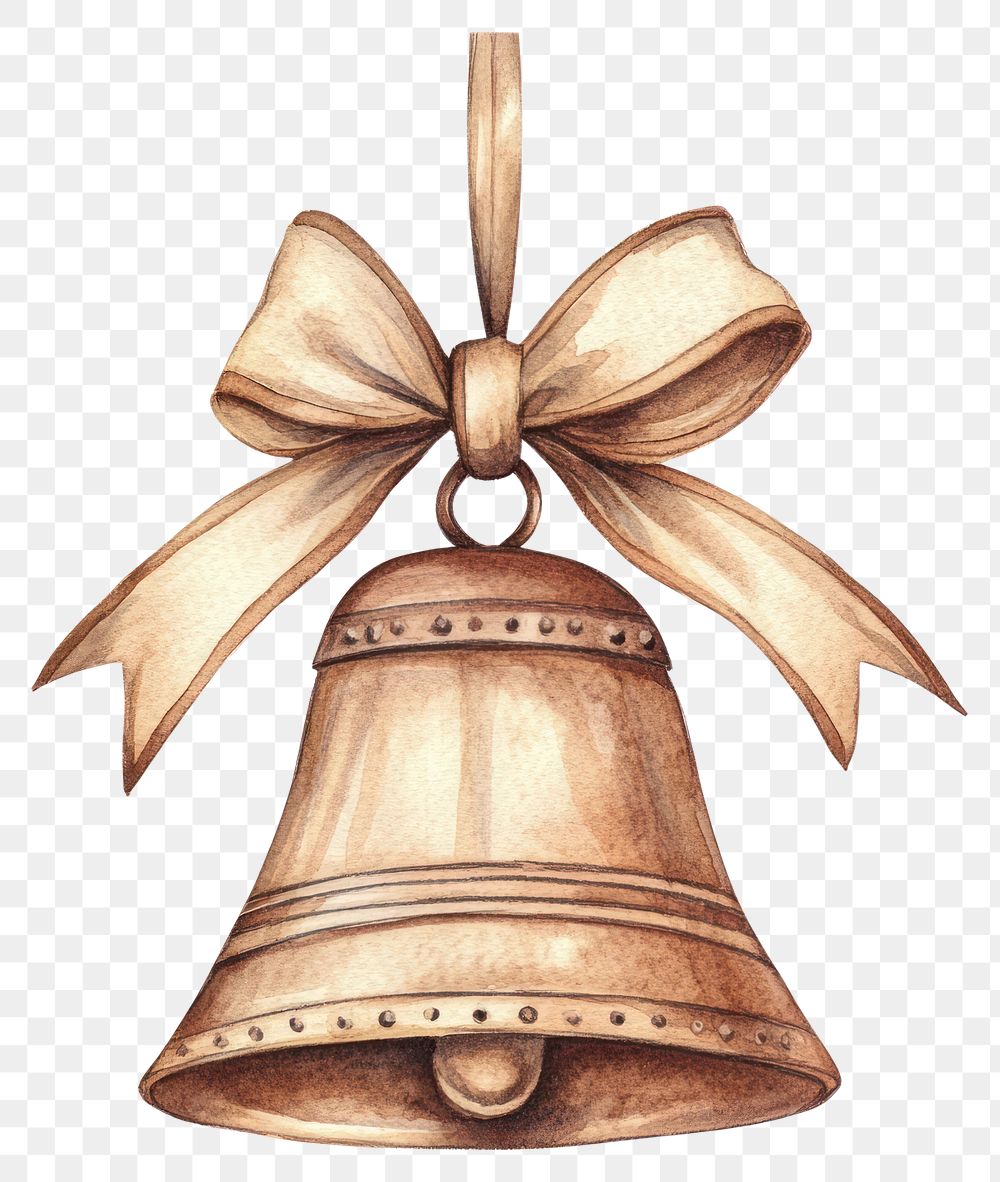 PNG Christmas bell illustration style art.