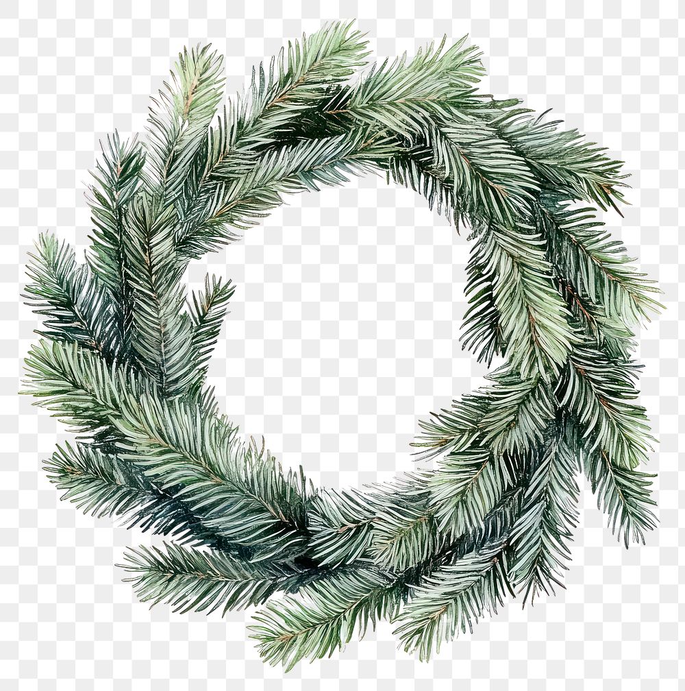 PNG Green Pine Christmas Wreath wreath christmas winter.