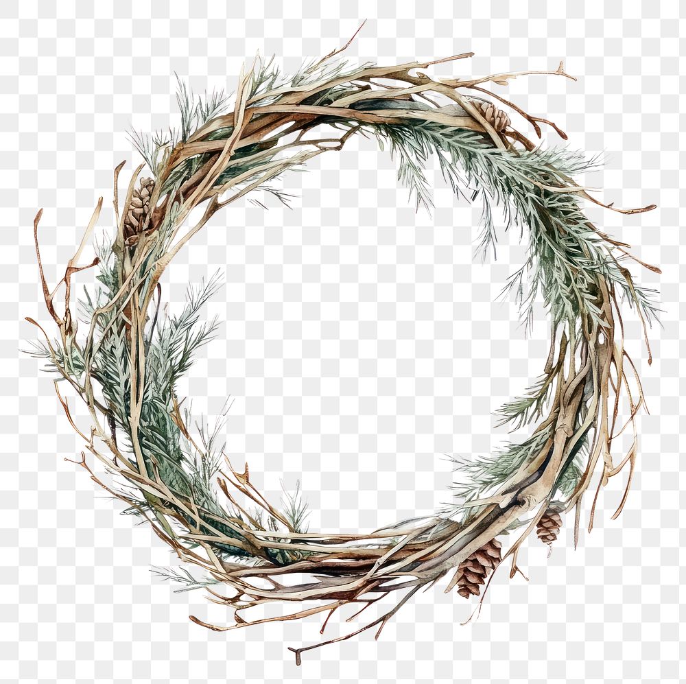 PNG Dry branchs Wreath wreath illustration branches.