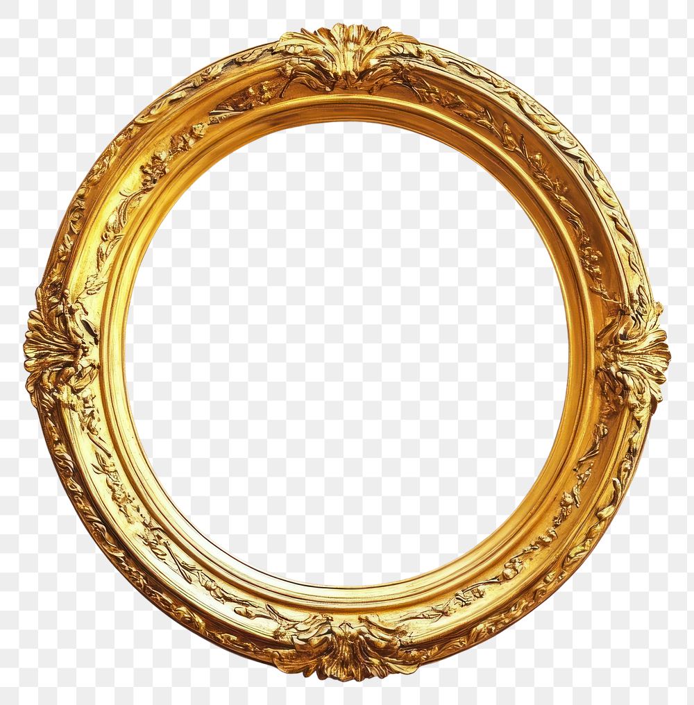 PNG Gold Renaissanceframe vintage photo round.