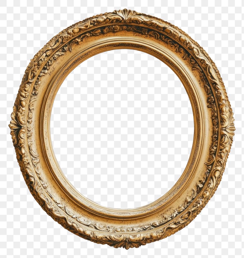 PNG Gold Renaissanceframe photo vintage round.