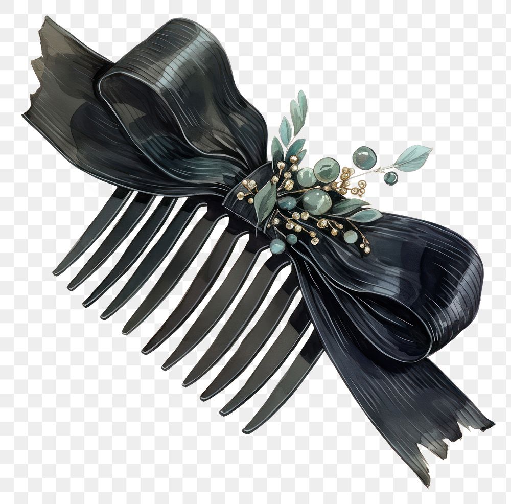 PNG Antique black coquette comb accessories accessory ornament.