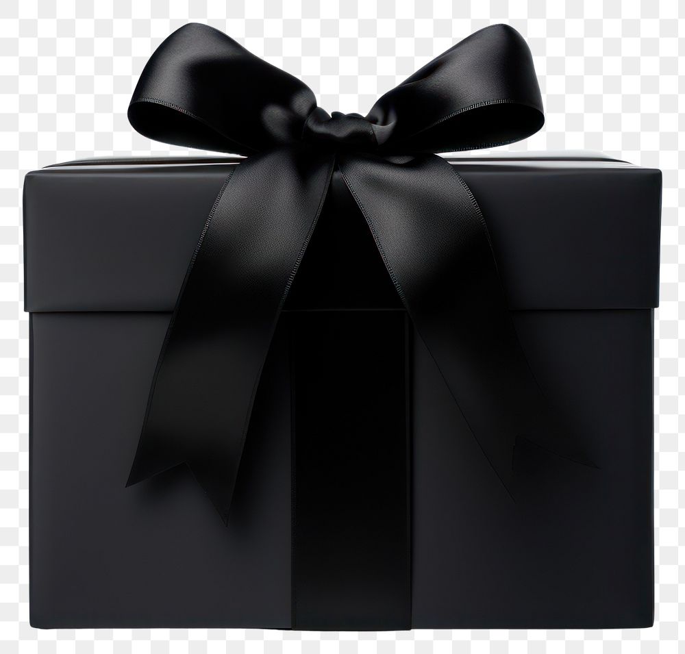 PNG Gift box minimalist ribbon black.