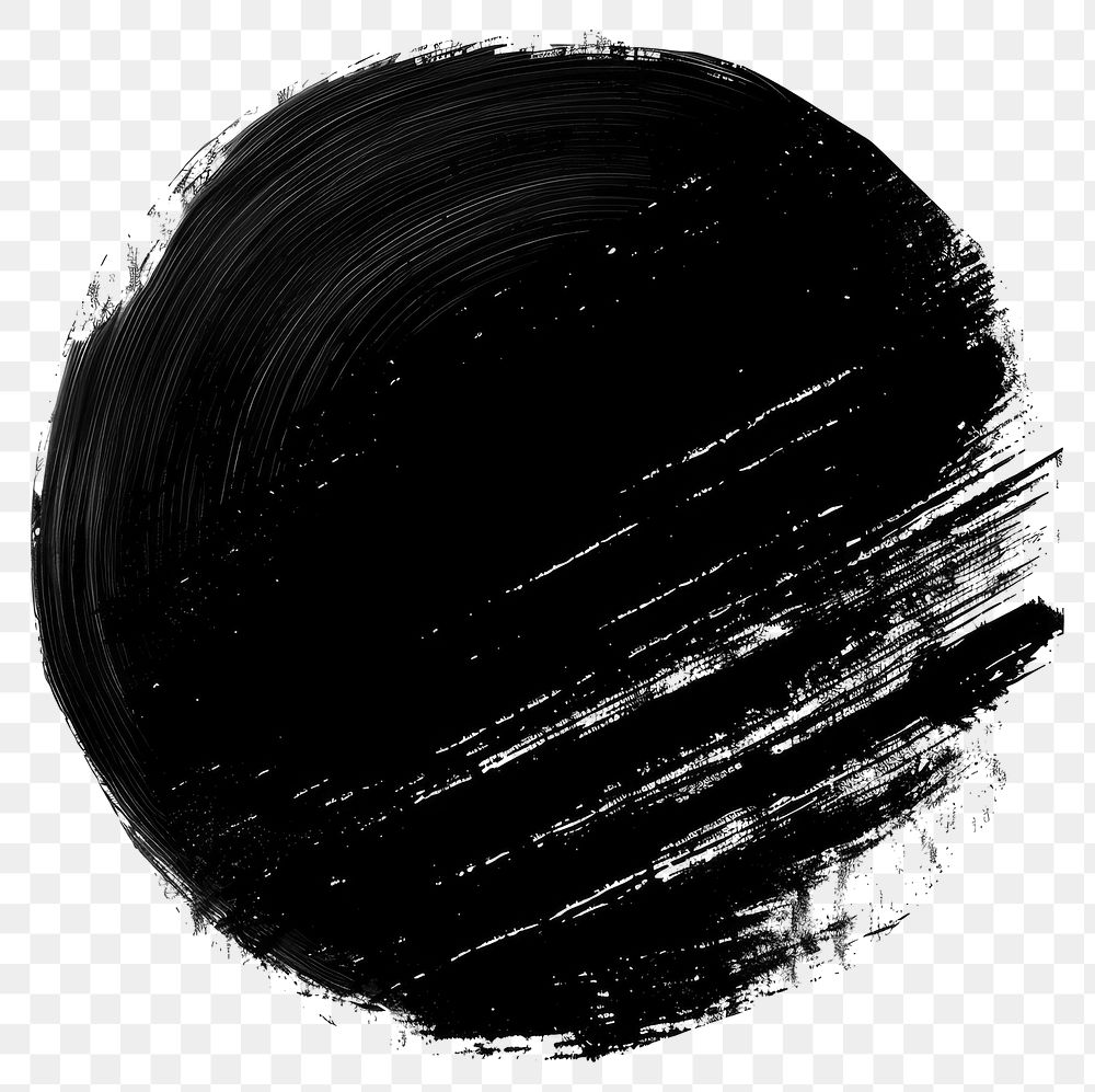 PNG Black round shape brush strokes texture art illustration.