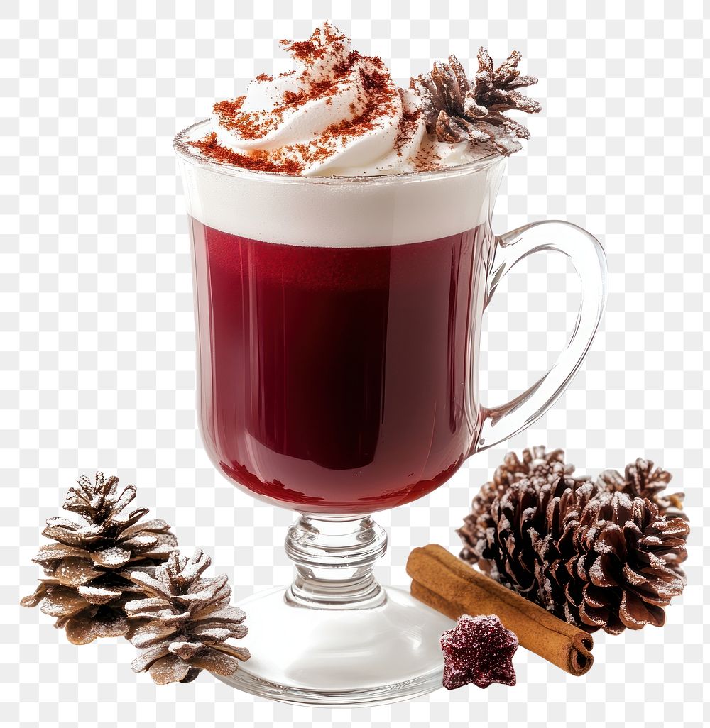 PNG Hot christmas drink beverage winter cream.