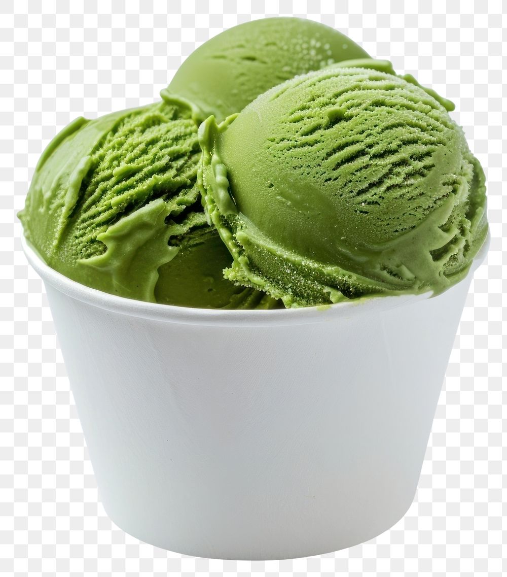 PNG Matcha ice-cream dessert green white.