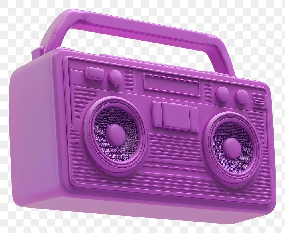 PNG Chubby boombox illustration purple radio.