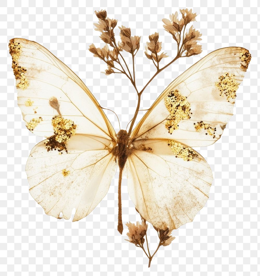 PNG Pressed butterfly flowers art invertebrate.