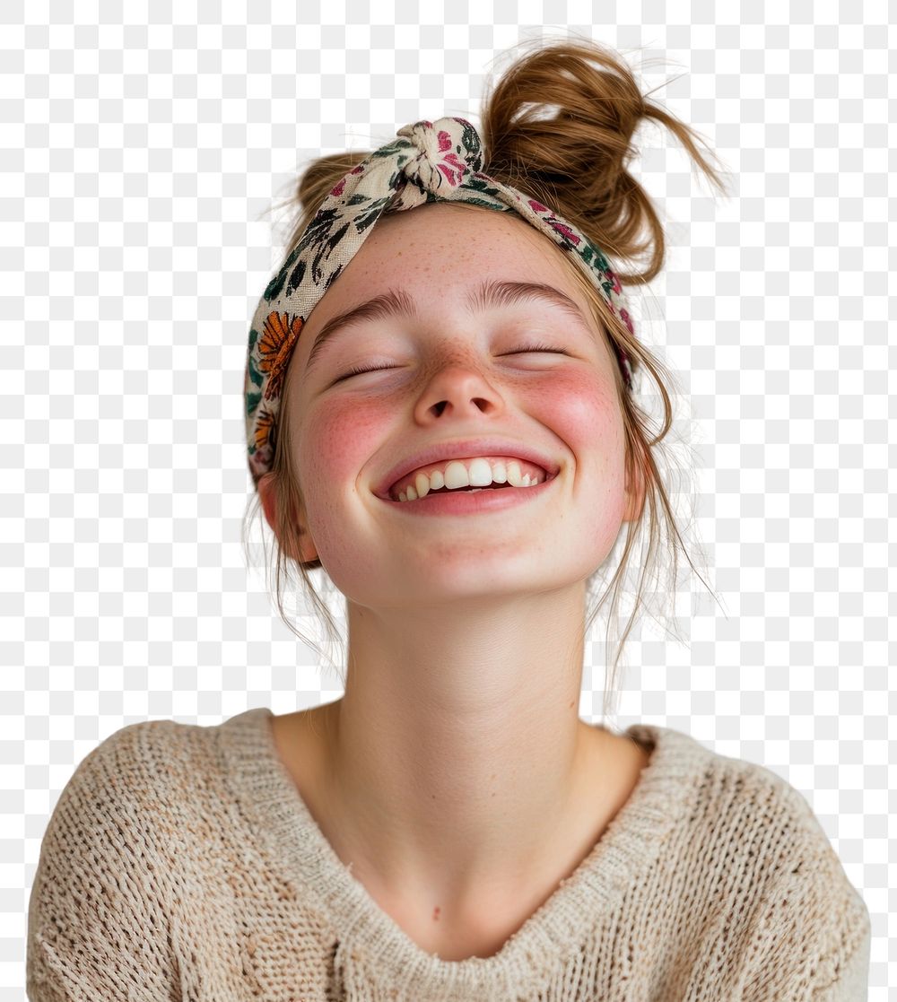 PNG Young woman smile expression cheerful.