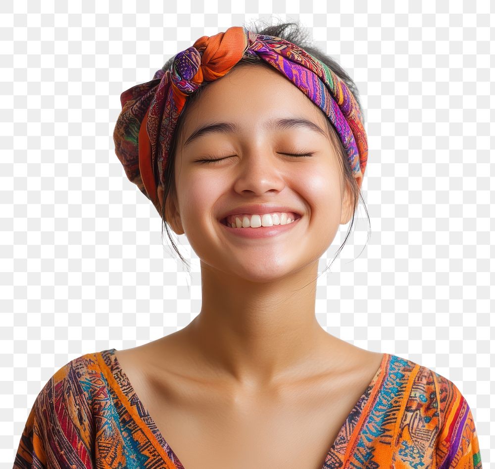 PNG Young woman with a lively clothing portrait cheerful.