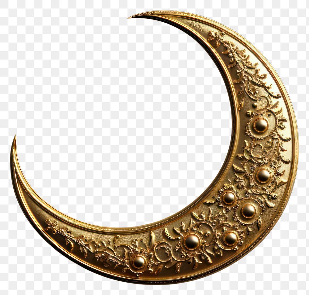 PNG Golden moon eid murabak astronomy jewelry nature. 