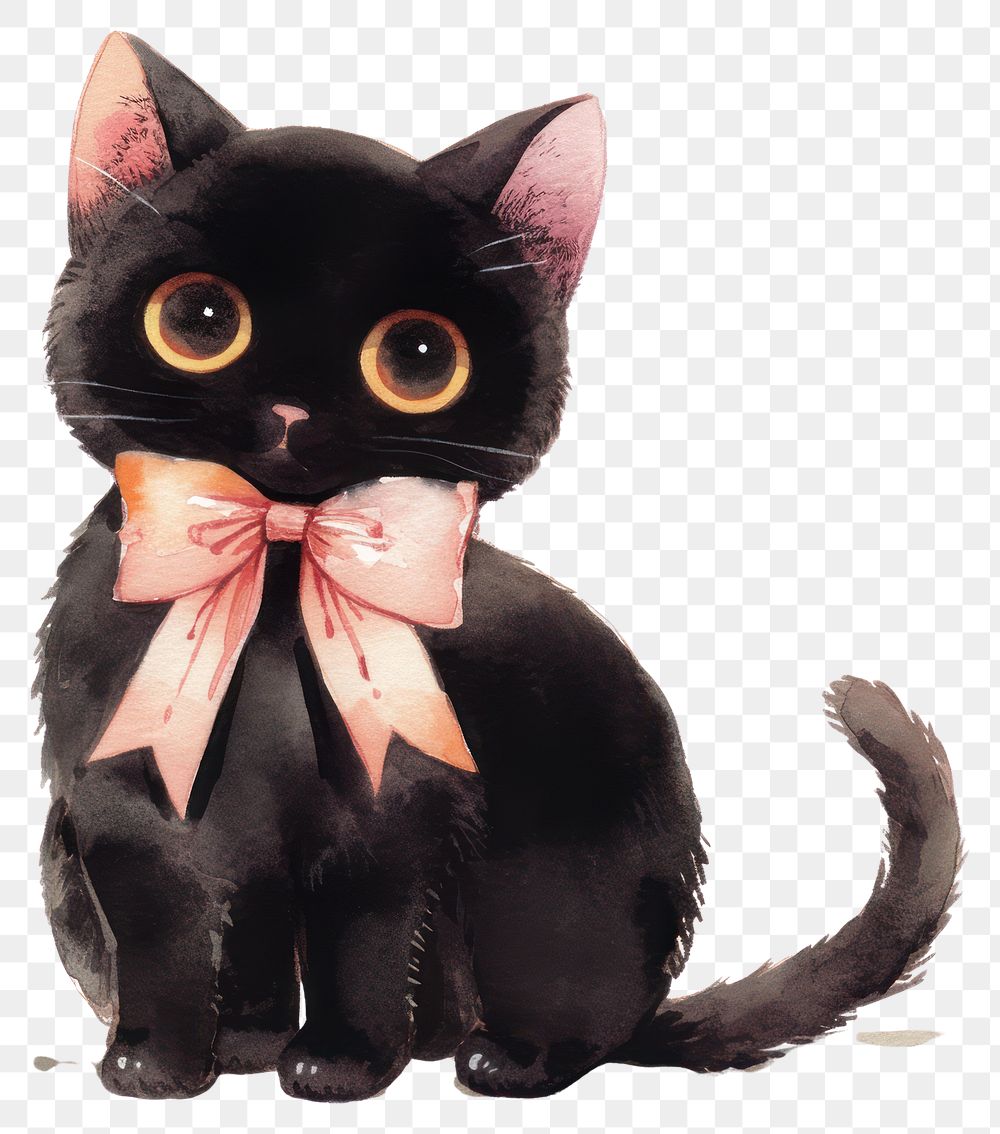 PNG Halloween black cat illustration animal pink.