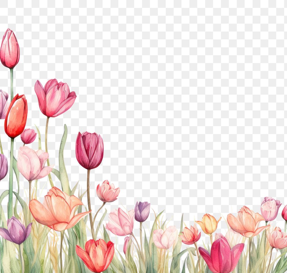 PNG Tulip border backgrounds flower plant.