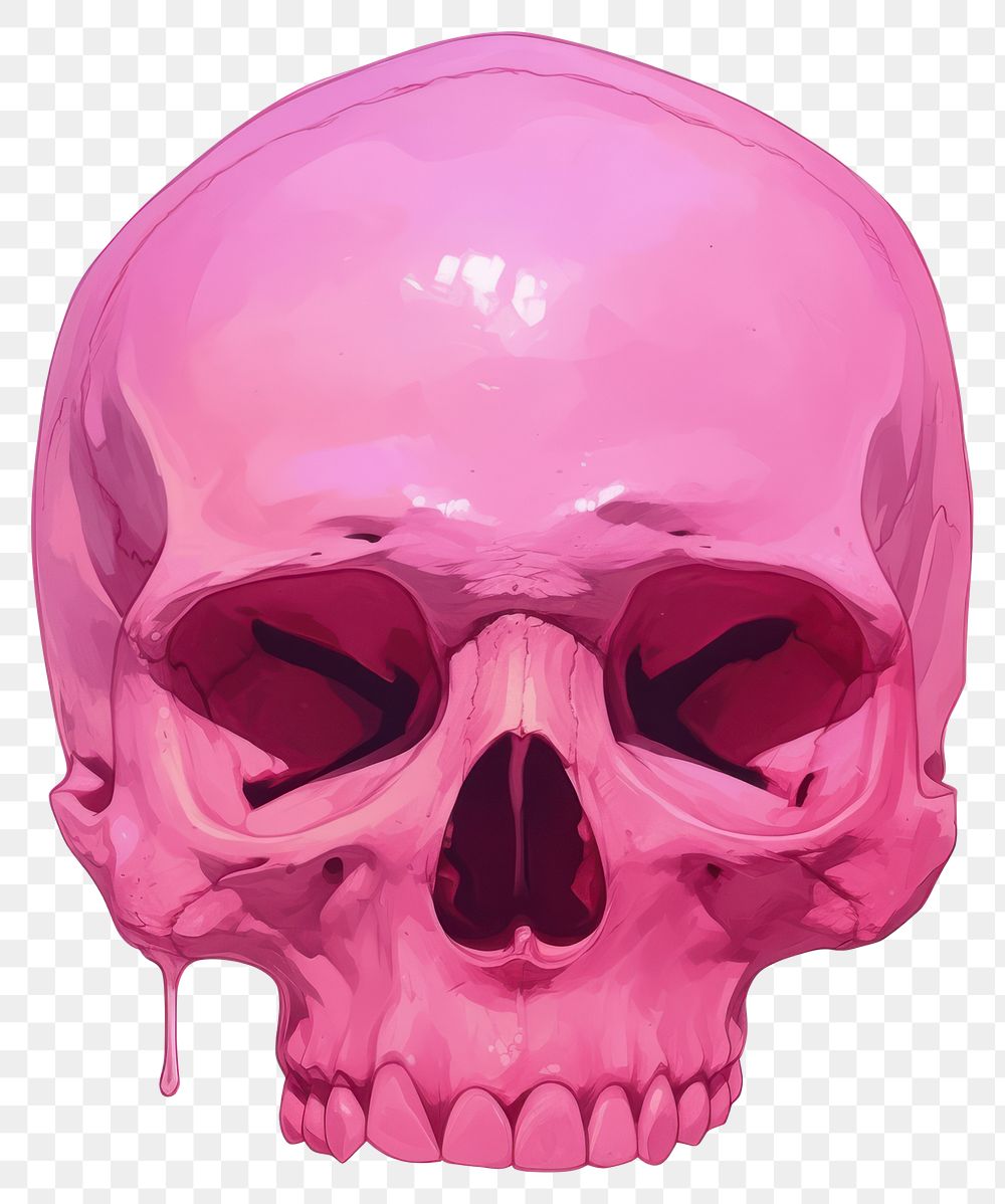 PNG Pink halloween skull illustration art clothing.