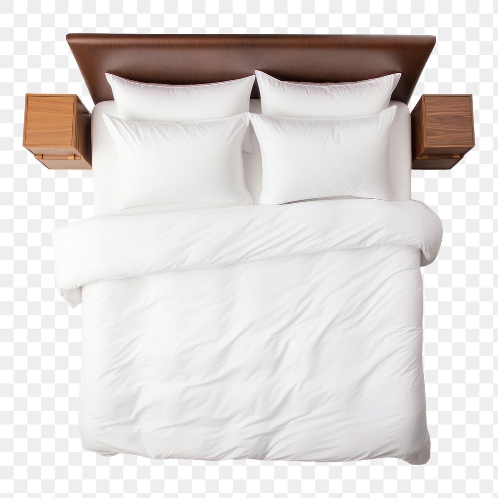 PNG A hotel bed furniture pillow linen. 