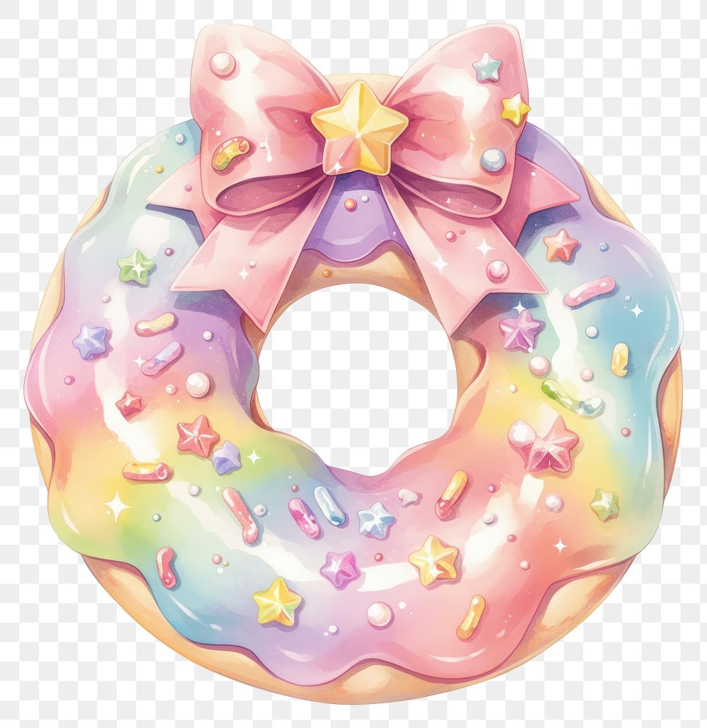 PNG Donut illustration sweets pastel.