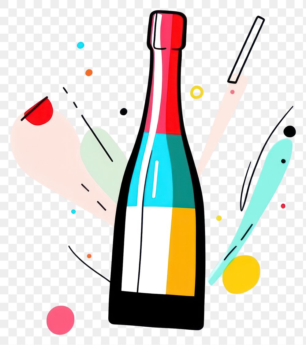 PNG A champagne bottle illustration colors wine.