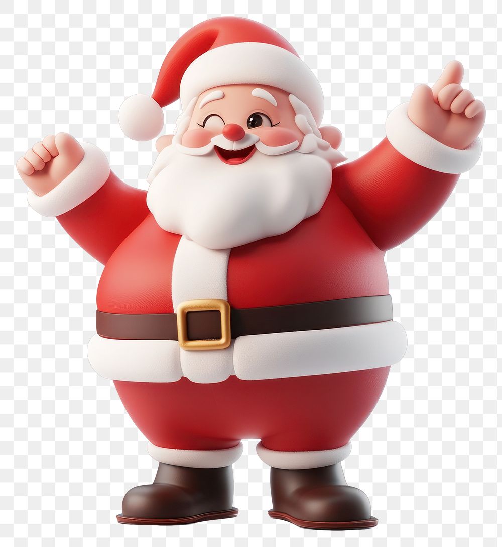 PNG A Happy Santa Claus dancing illustration christmas character.