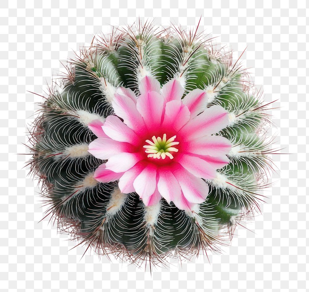 PNG An isolated cactus with pink bloom photography plant view.