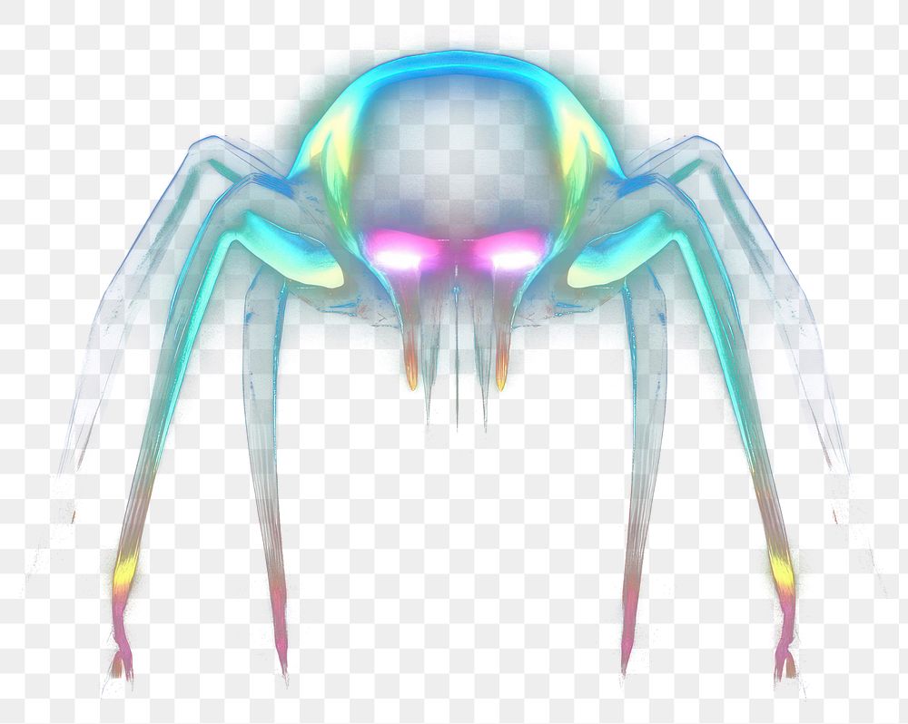 PNG Sci-fi creature spider neon glow.