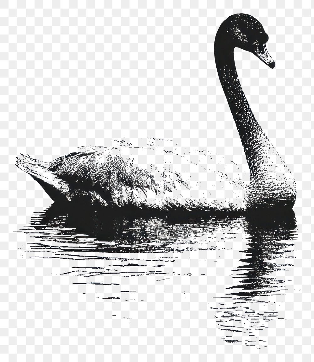 PNG Swan bird anseriformes illustration.