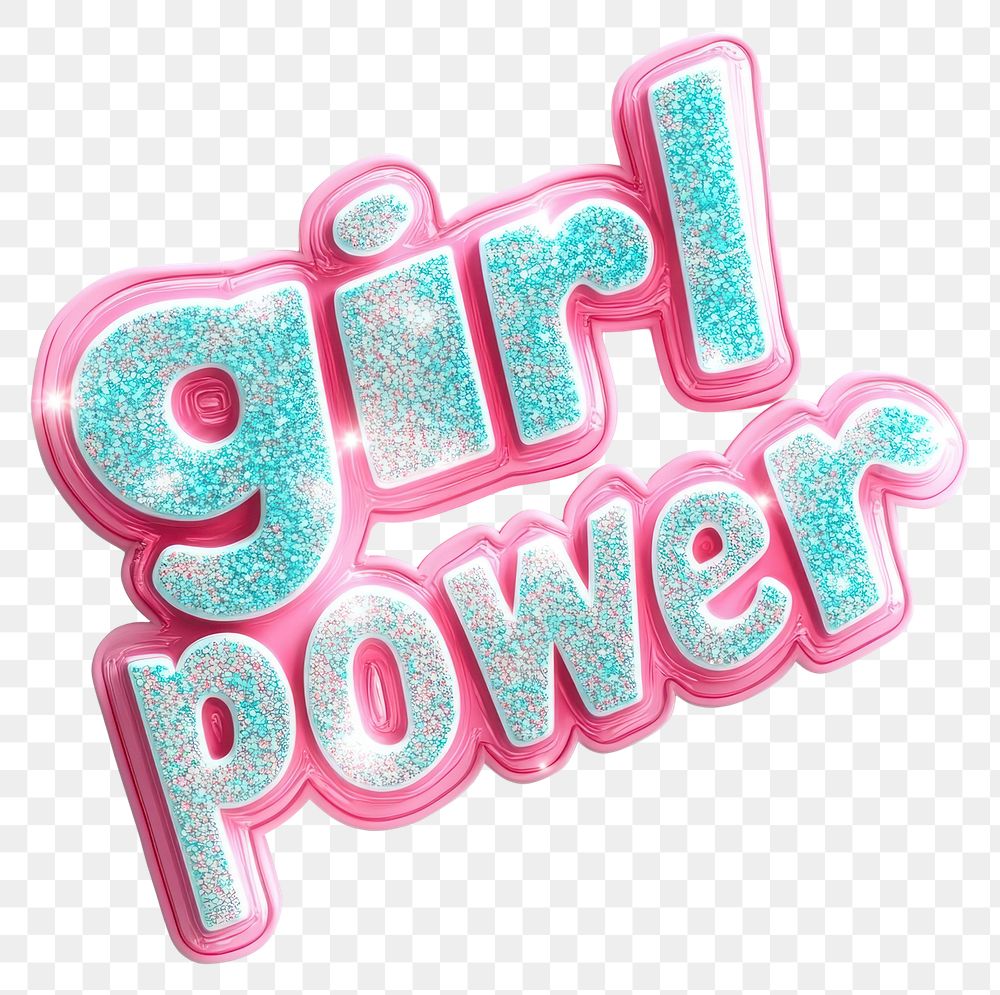 PNG Sparkling power text girl.