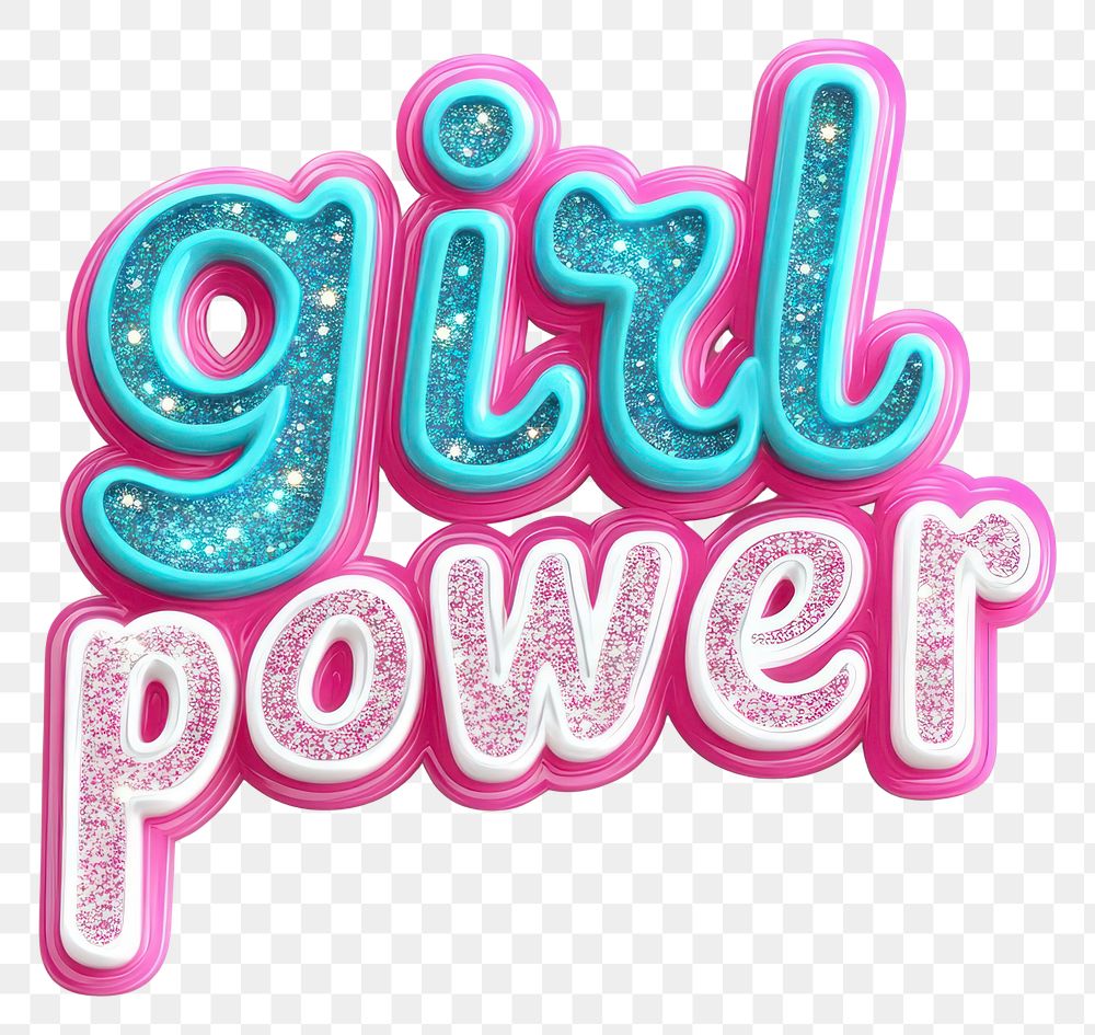 PNG Sticker power text girl.