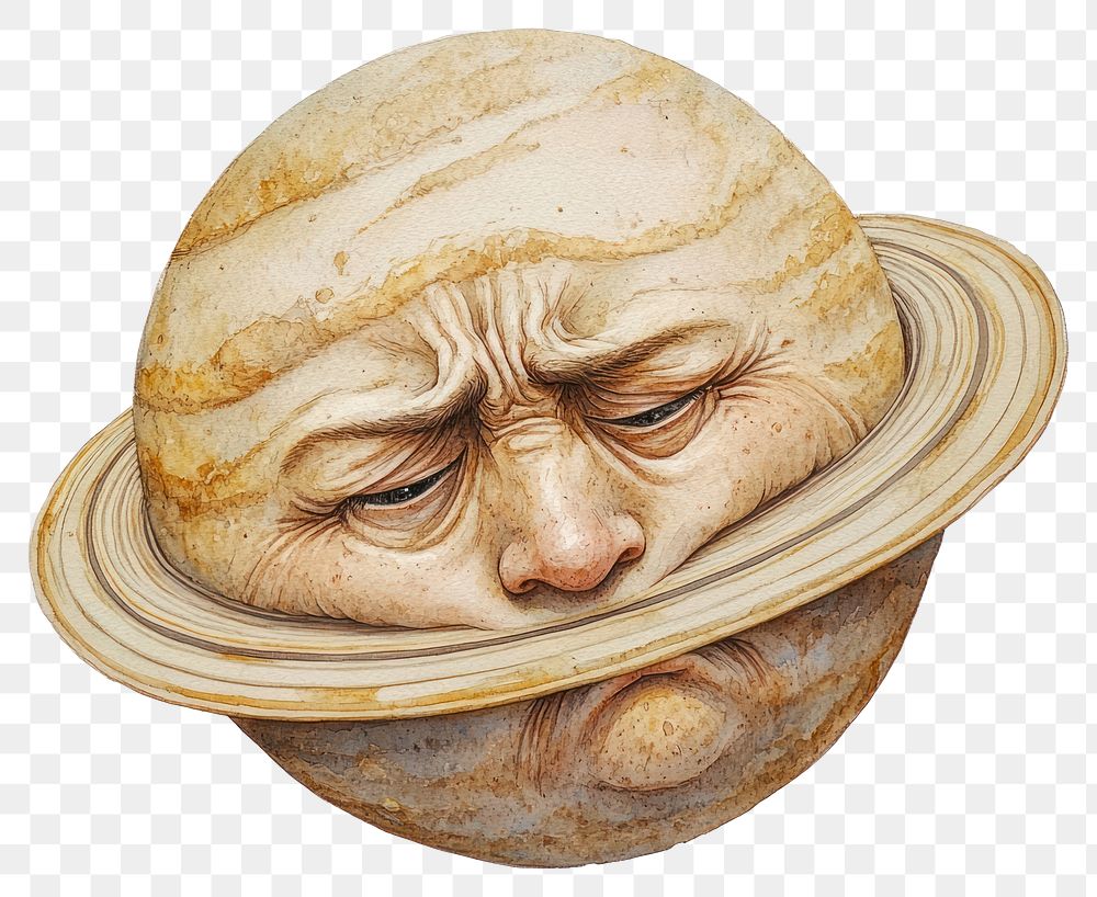 PNG Saturn face illustration expression.