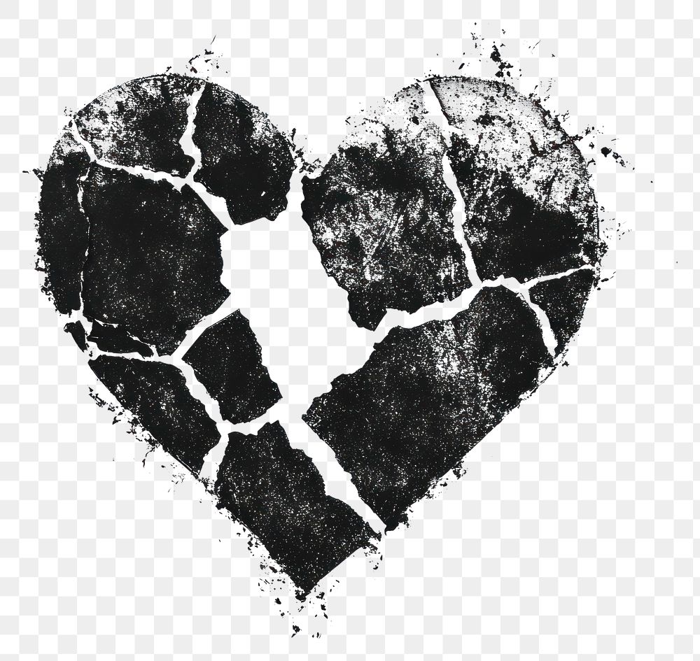 PNG Broken heart retro photocopy stipple effect illustration distressed emotional.