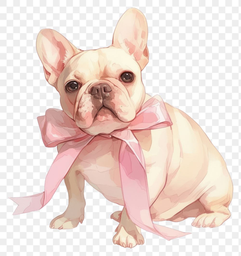 PNG Coquette French Bulldog bulldog illustration animal.