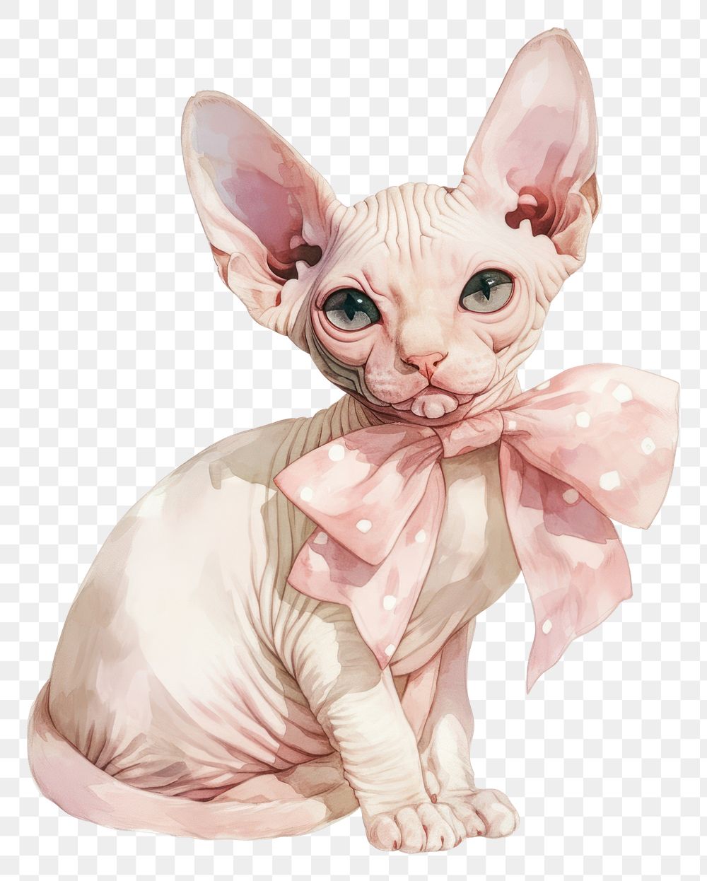 PNG Coquette Siamese illustration pink cat.