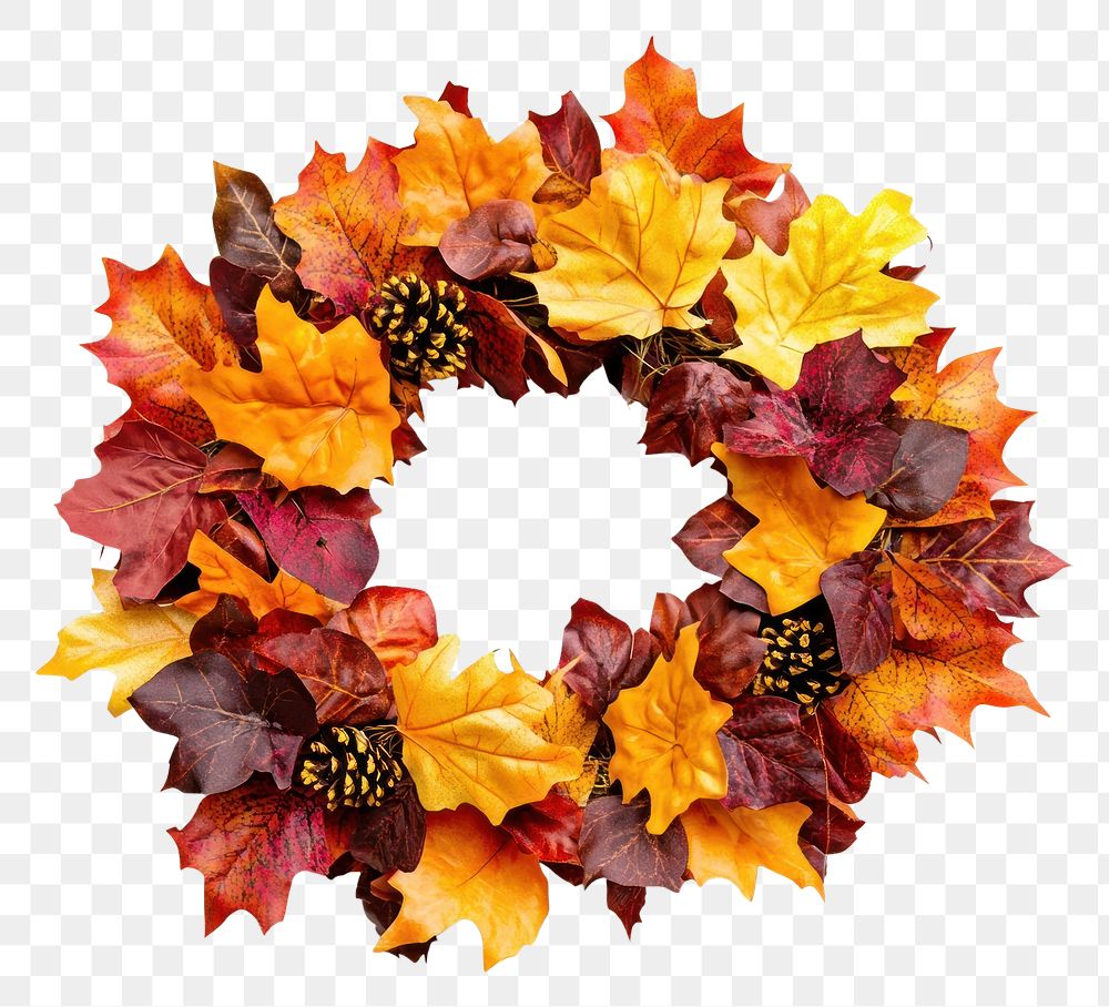 PNG Fall Wreaths wreath leaves leaf.