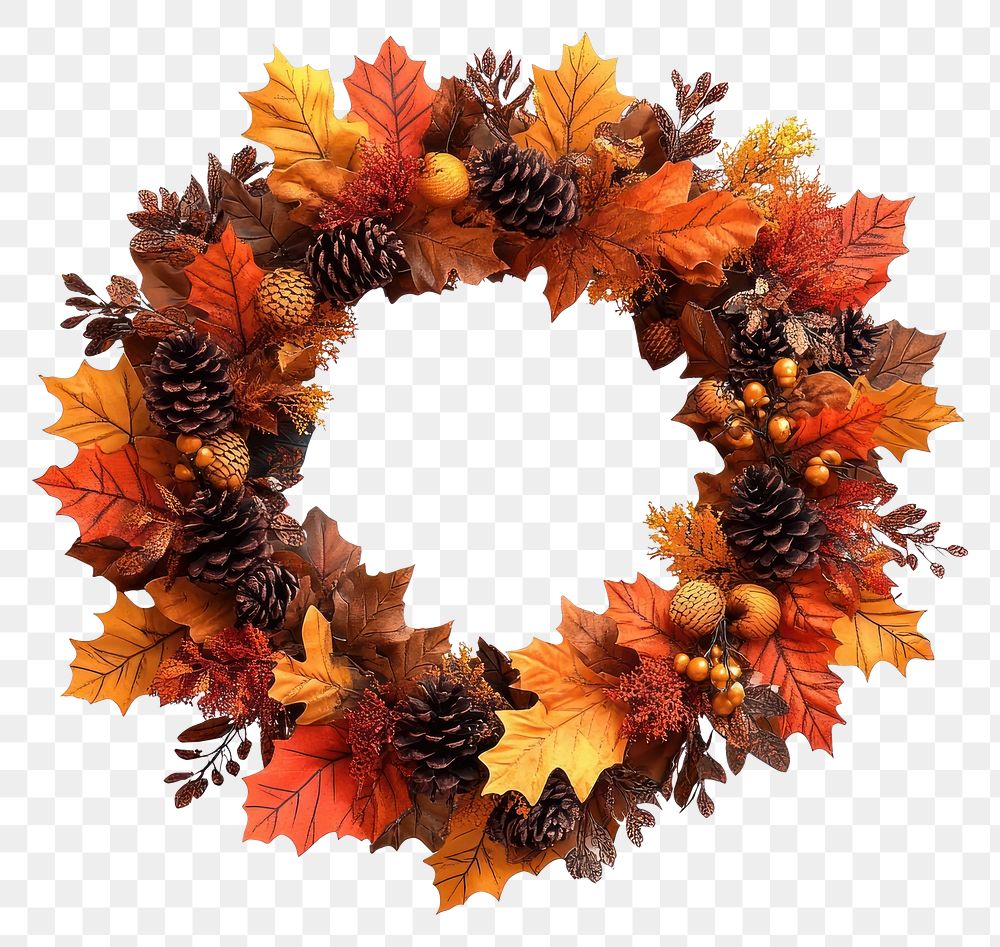 PNG Fall Wreaths wreath thanksgiving leaves.