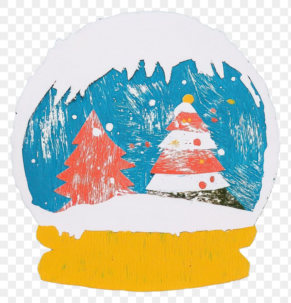 PNG Christmas snow globe christmas art decoration.