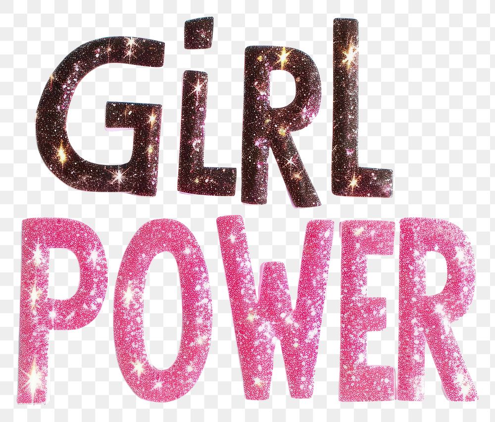 PNG Sparkling power text girl.