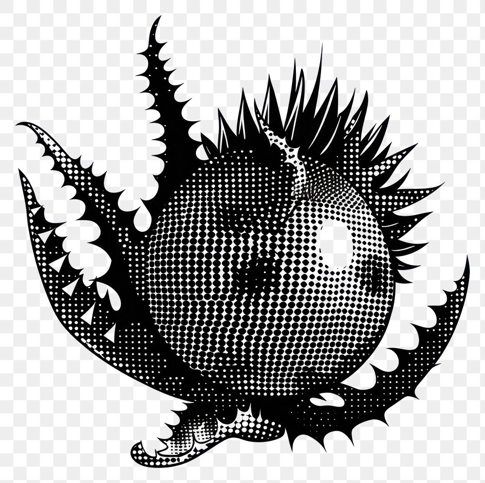 PNG Venus flytrap with a disco ball black white art.