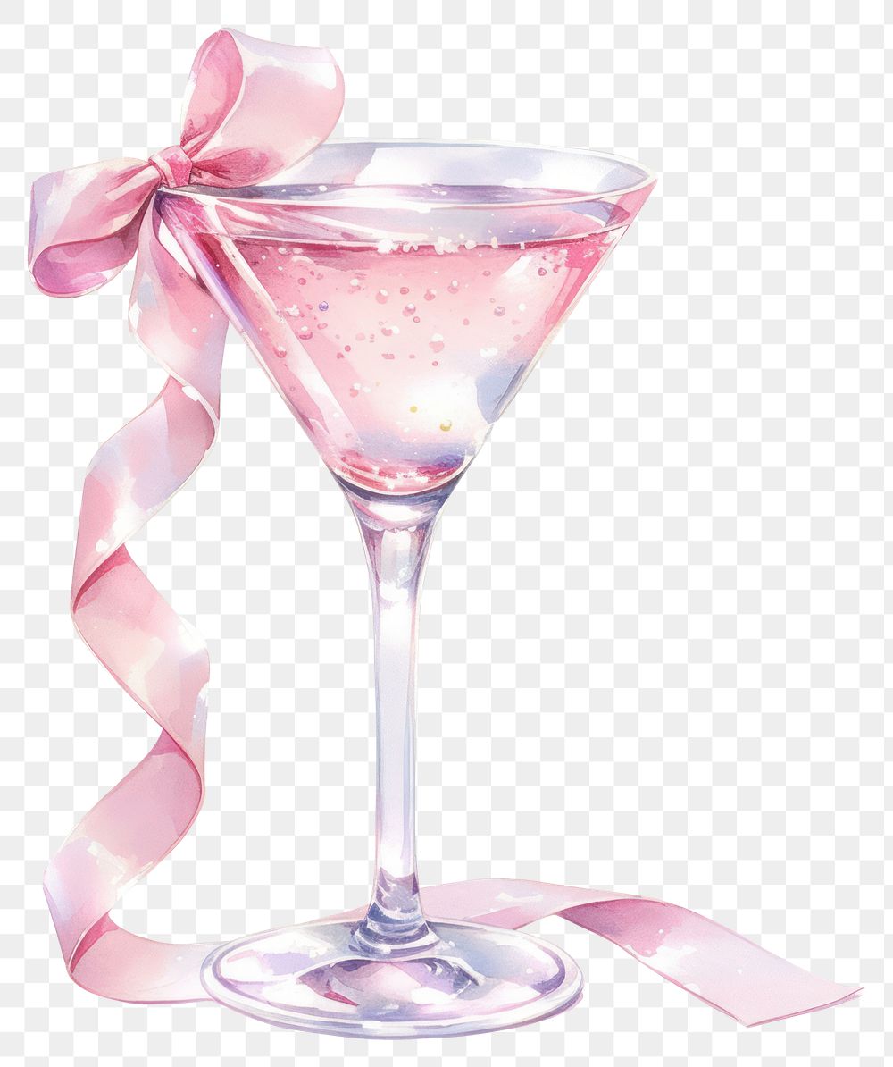 PNG Pastel coquette cocktail illustration beverage martini.