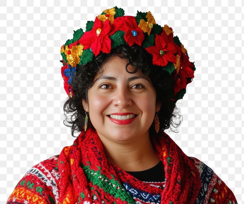 PNG Mexican woman portrait happy clothing.