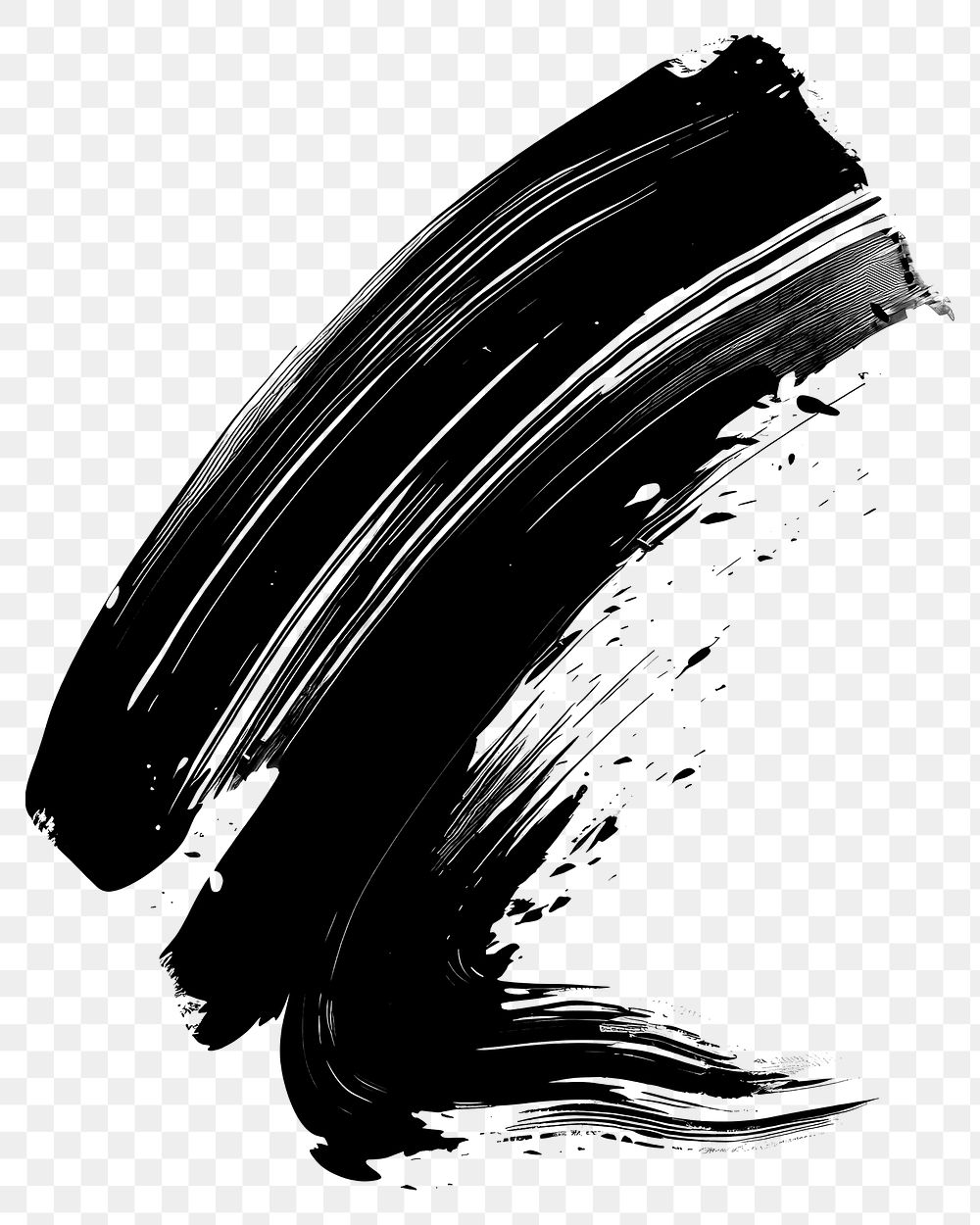 PNG Ribbon stroke black brush.