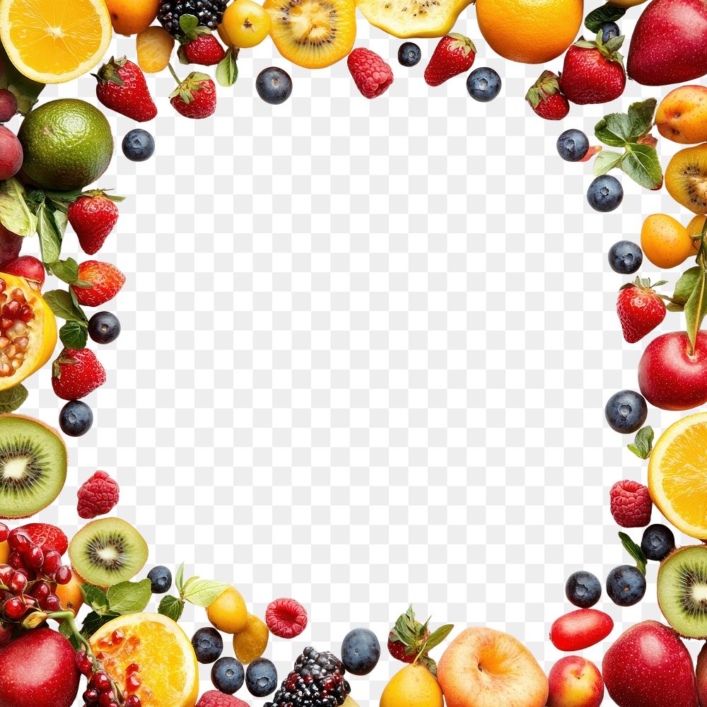 PNG Friuts background border fruit.