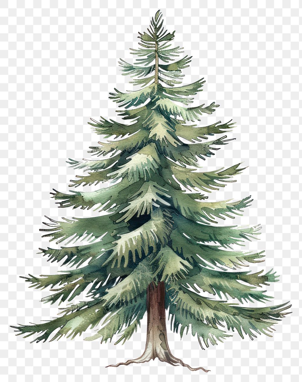 PNG A Pine tree pine illustration watercolor.